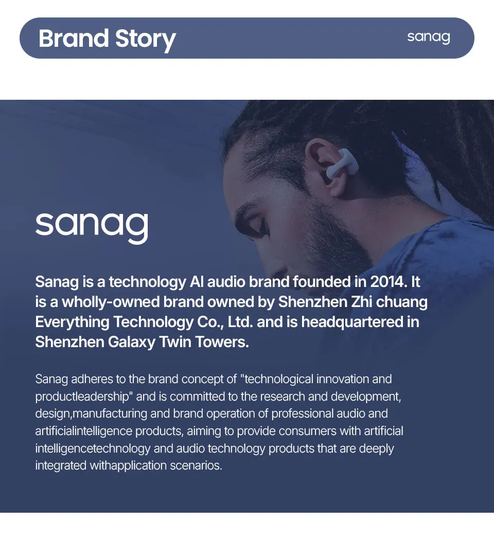 Sanag B21S True Bone Conduction Audífonos Bluetooth Earphone Flash-sale HiFi Sound Headphones Choice Earbuds Wireless Headset
