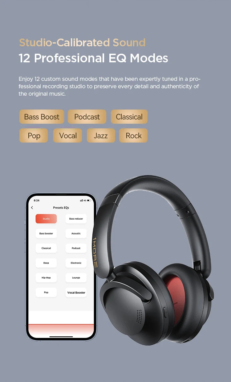 1MORE SonoFlow Pro Bluetooth Headphones Wireless Headsets Hi-Res ANC  flash-sale penetration items electronics