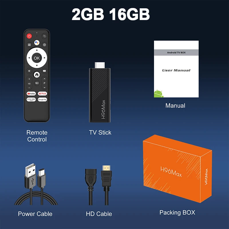 H96 MAX H313 mini TV Stick Android14 Quad Core Wifi6 BT5.0 4K@60fps ATV Launcher Google Voice Assistant Media Player AI TV Stick